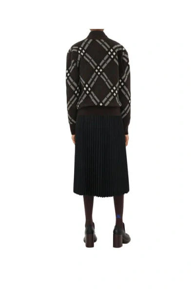 Burberry Check Wool Mohair Blend Cardigan