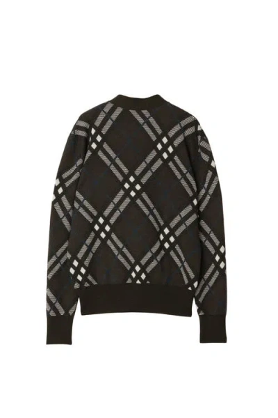 Burberry Check Wool Mohair Blend Cardigan