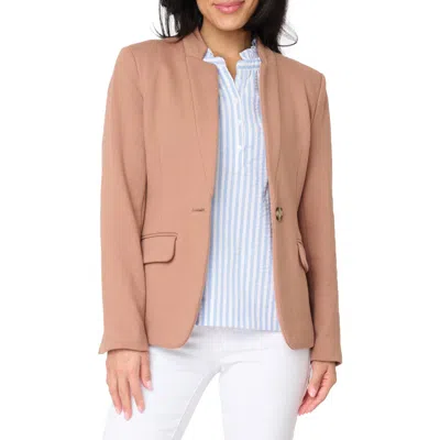 Gibsonlook Inverted Notch Collar Cotton Blend Knit Blazer