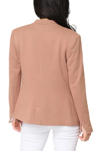 Gibsonlook Inverted Notch Collar Cotton Blend Knit Blazer