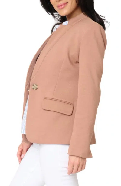 Gibsonlook Inverted Notch Collar Cotton Blend Knit Blazer