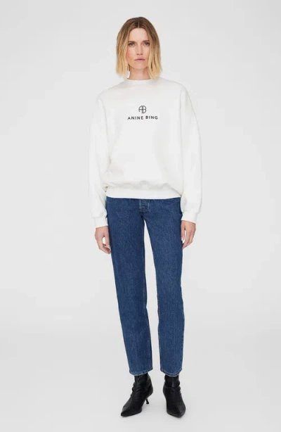 Anine Bing Jaci Sweatshirt Monogram In Ivory
