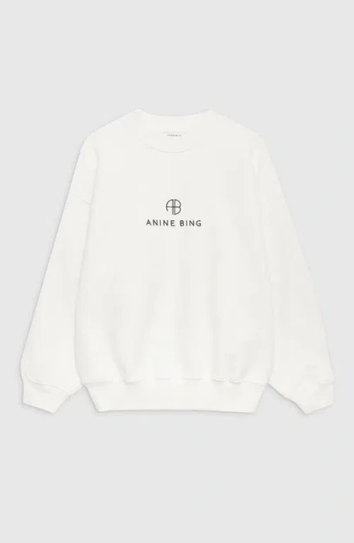Anine Bing Jaci Sweatshirt Monogram In Ivory