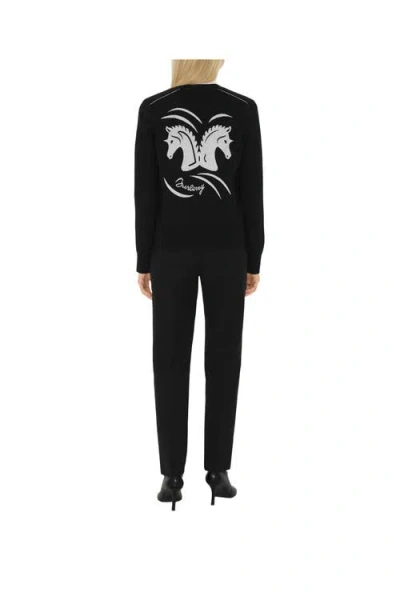 Burberry Mirror-image Horse-head Pattern Wool-blend Cardigan