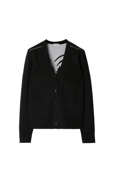 Burberry Mirror-image Horse-head Pattern Wool-blend Cardigan