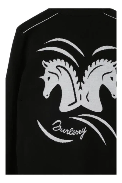 Burberry Mirror-image Horse-head Pattern Wool-blend Cardigan