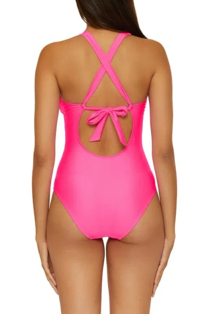 Bca Lace-up Plunge One-piece Swimsuit