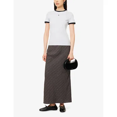 Samsoe & Samsoe Womens Sabond Round-neck Cotton-jersey T-shirt Gray Dawn Xs
