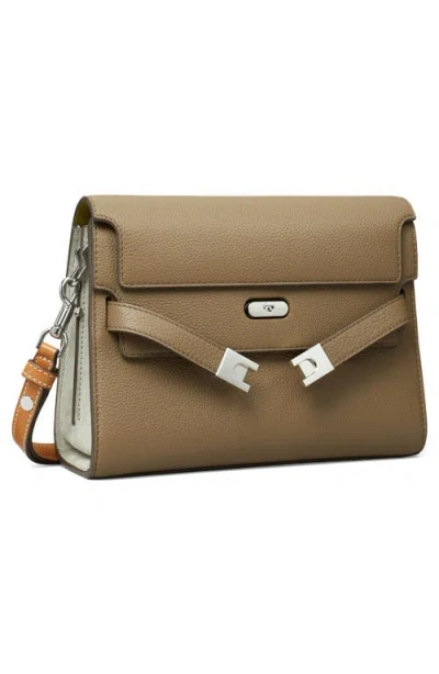Tory Burch Lee Radziwill Colorblock Pebble Leather Shoulder Bag