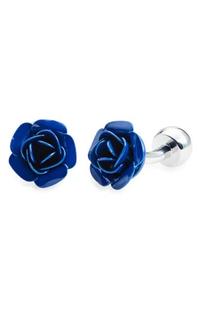 Clifton Wilson Blue Rose Brass Cuff Links