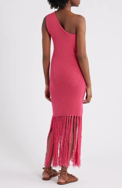 Rails Antonia One-shoulder Fringe Hem Cotton Blend Sweater Dress