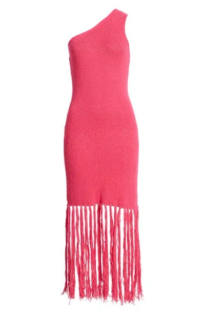 Rails Antonia One-shoulder Fringe Hem Cotton Blend Sweater Dress