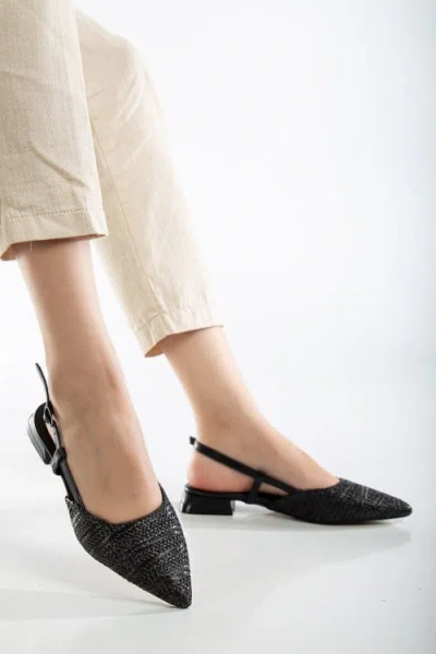 Forever & Always Shoes Riley Woven Slingback Flats