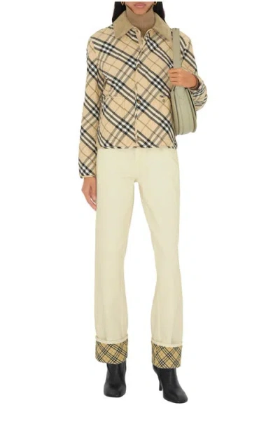 Burberry Cropped Check Quilted Barn Jacket