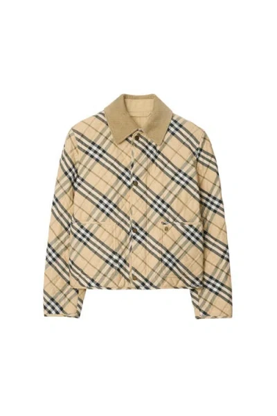 Burberry Cropped Check Quilted Barn Jacket