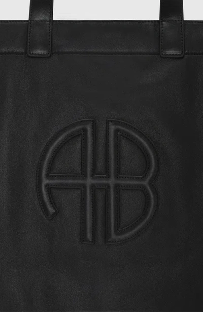 Anine Bing Large Rio Tote In Black Recycled Leather
