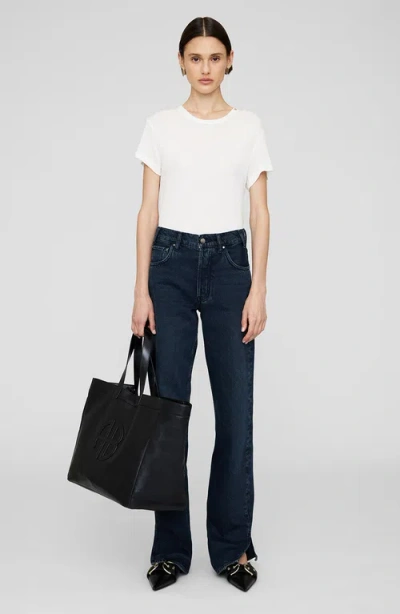 Anine Bing Large Rio Tote In Black Recycled Leather