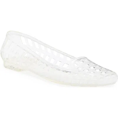 Jeffrey Campbell Bestie Jelly Ballet Flats In White