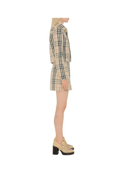 Burberry Cropped Check Denim Jacket
