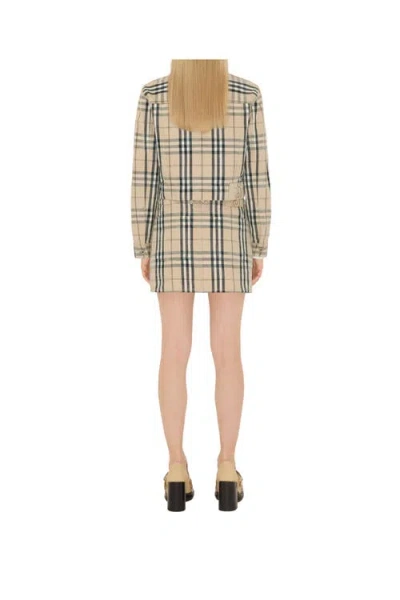 Burberry Cropped Check Denim Jacket
