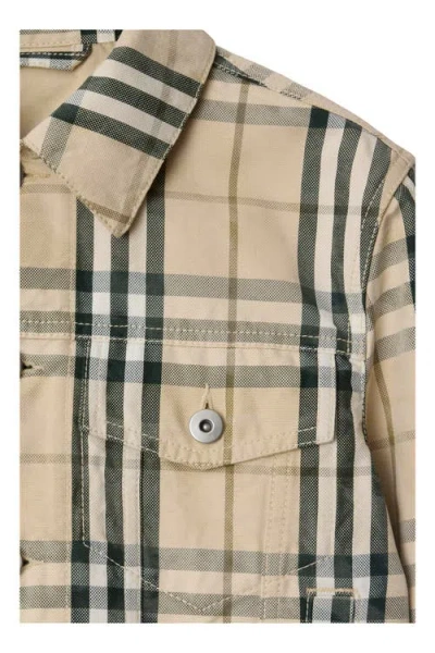 Burberry Cropped Check Denim Jacket