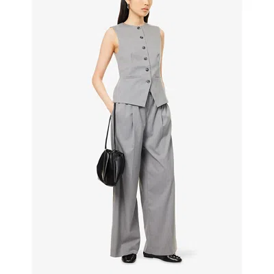 Samsoe & Samsoe Womens Saruma Round-neck Stretch-woven Vest Grey Mel. Xs