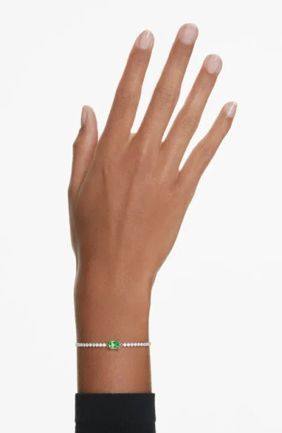 Swarovski Womens Green Matrix Tennis Rhodium-plated And Zirconia Bracelet