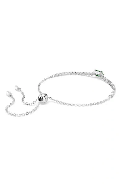 Swarovski Womens Green Matrix Tennis Rhodium-plated And Zirconia Bracelet
