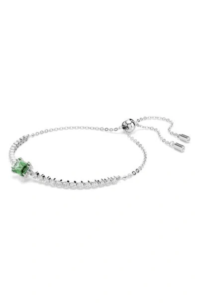 Swarovski Womens Green Matrix Tennis Rhodium-plated And Zirconia Bracelet