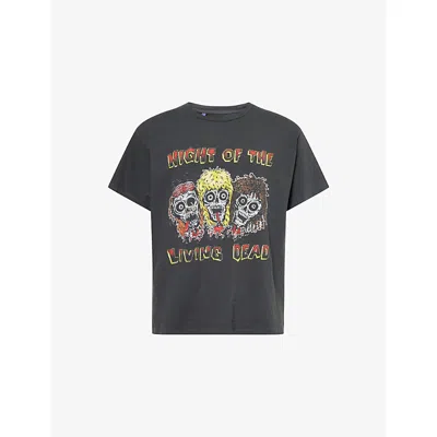 Gallery Dept. Mens Night Of The Living Dead Graphic-print Cotton T-shirt Graphite In Black