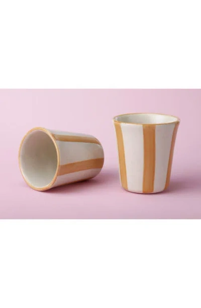 Casa Amarosa Stripe Ceramic Drinking Glass