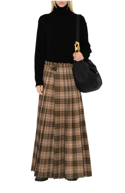 Burberry Check Wool Blend Maxi Kilt
