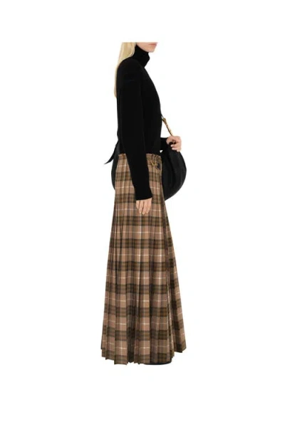 Burberry Check Wool Blend Maxi Kilt