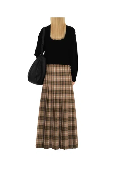 Burberry Check Wool Blend Maxi Kilt