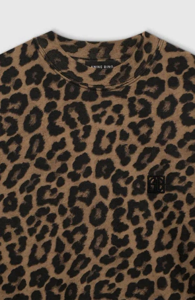 Anine Bing Avi Leopard Print Cotton T-shirt