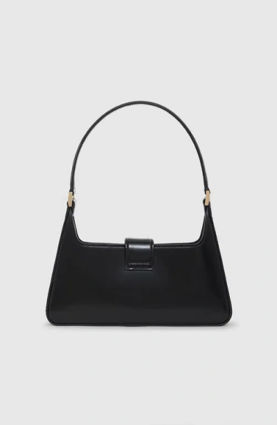 Anine Bing Lou Shoulder Bag In High-shine Black
