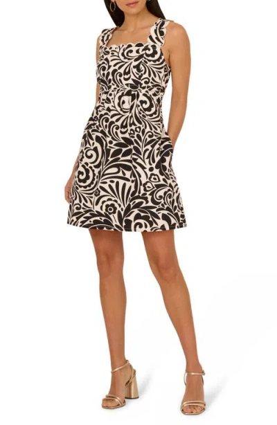 Adrianna Papell Print Cotton A-line Dress In Multi