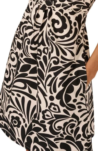 Adrianna Papell Print Cotton A-line Dress In Multi