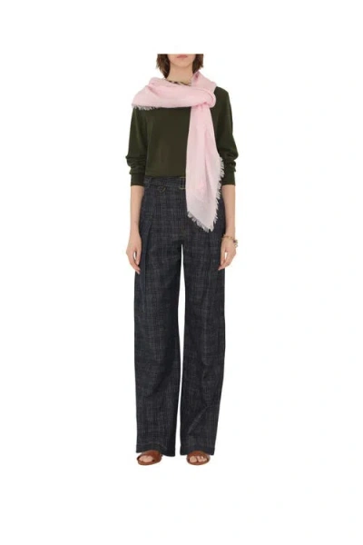 Burberry Wide Check Wool Silk Scarf