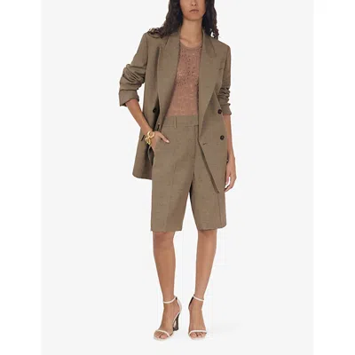 Reiss Womens  X Atelier Lina Tailored Woven Shorts Grey