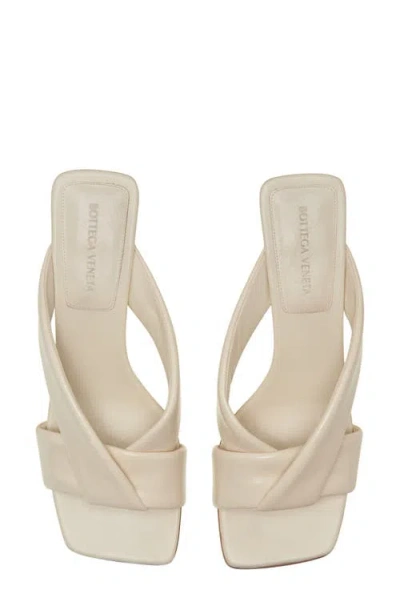 Bottega Veneta Riva Kitten Heel Sandal In White