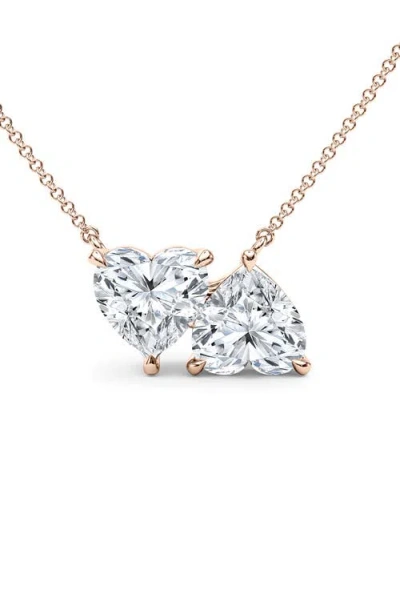 Hautecarat Twin Heart Lab Grown Diamond Necklace