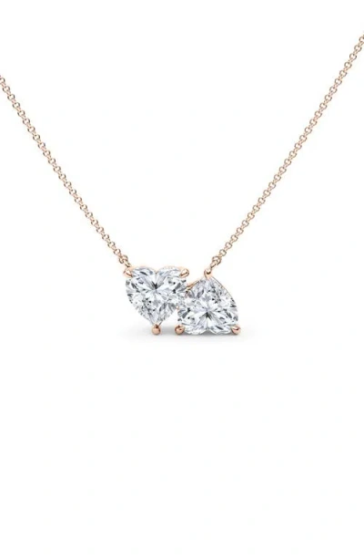 Hautecarat Twin Heart Lab Grown Diamond Necklace