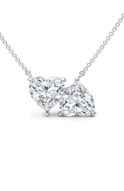 Hautecarat Twin Heart Lab Grown Diamond Necklace