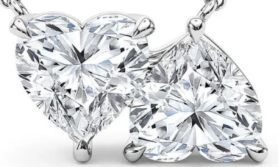 Hautecarat Twin Heart Lab Grown Diamond Necklace