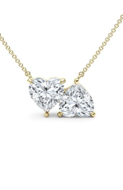 Hautecarat Twin Heart Lab Grown Diamond Necklace