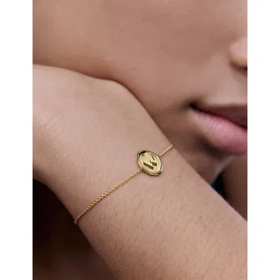 Monica Vinader Womens  Initial W Stamp 18ct Yellow Gold Vermeil Bracelet