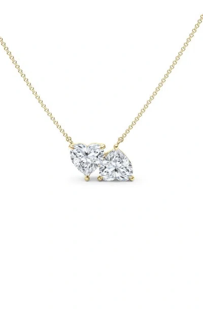 Hautecarat Twin Heart Lab Grown Diamond Necklace