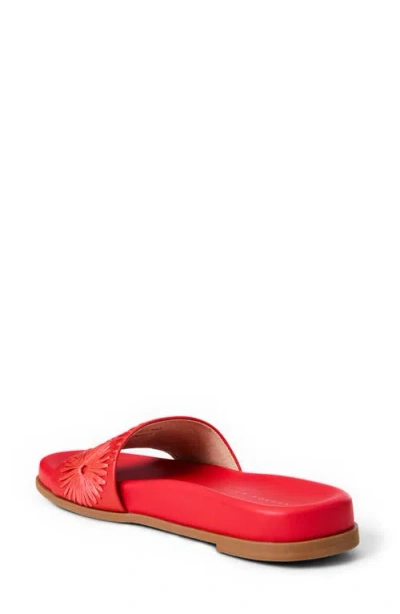 Jack Rogers Somerset Embroidered Slide Sandal In Red