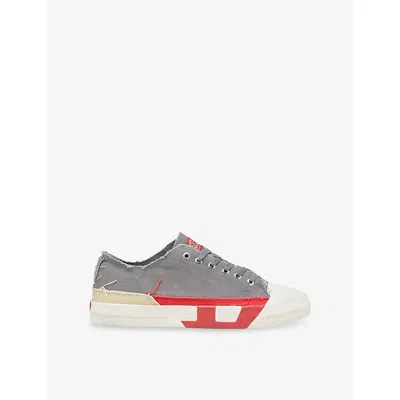 Diesel Man Sneakers Grey Size 10 Cotton In Black